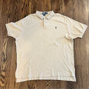 Vintage Polo By Ralph Lauren Tan Polo Short Sleeve Shirt Men's Size XXL Preppy